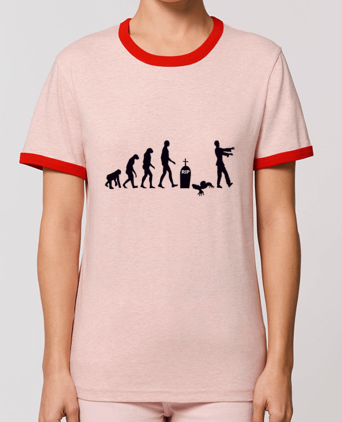 T-Shirt Contrasté Unisexe Stanley RINGER Zombie évolution by Benichan