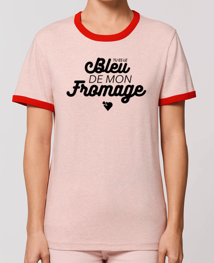 T-Shirt Contrasté Unisexe Stanley RINGER Tu es le bleu de mon fromage by tunetoo