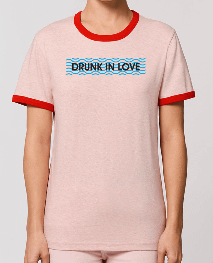 T-Shirt Contrasté Unisexe Stanley RINGER Drunk in love por tunetoo