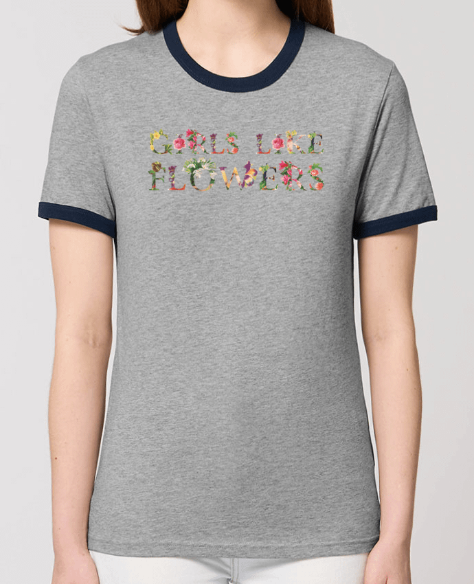T-Shirt Contrasté Unisexe Stanley RINGER Girls like flowers por tunetoo