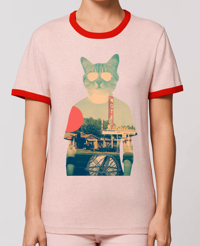 T-Shirt Contrasté Unisexe Stanley RINGER Cool cat por ali_gulec