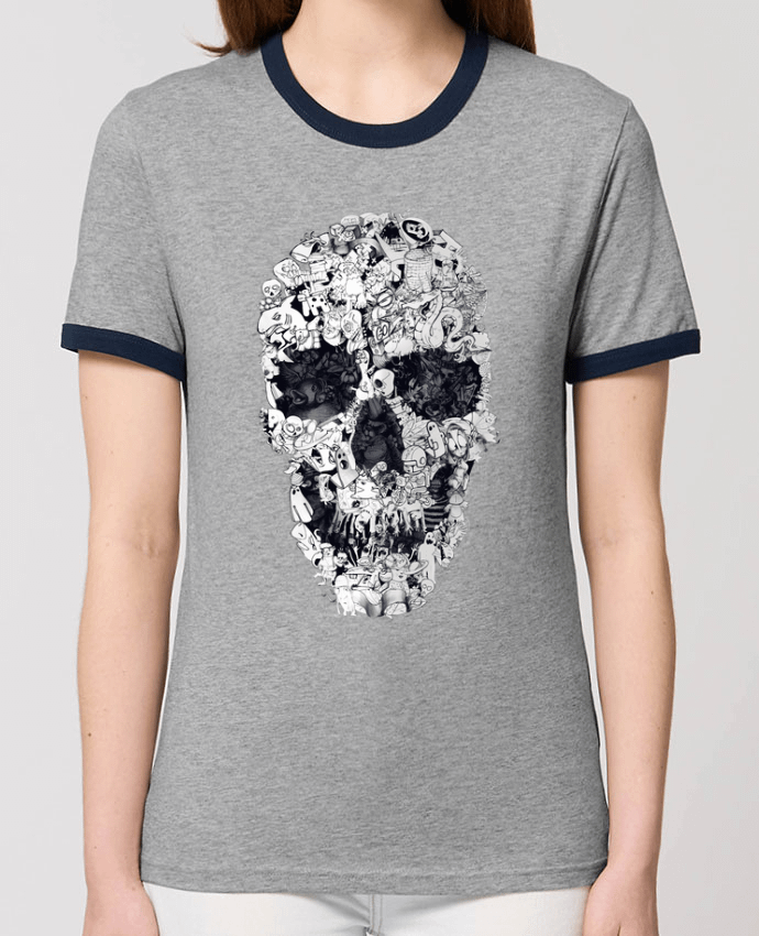 T-Shirt Contrasté Unisexe Stanley RINGER Doodle bw por ali_gulec