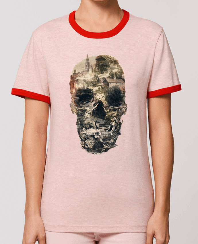 T-Shirt Contrasté Unisexe Stanley RINGER Skull town por ali_gulec