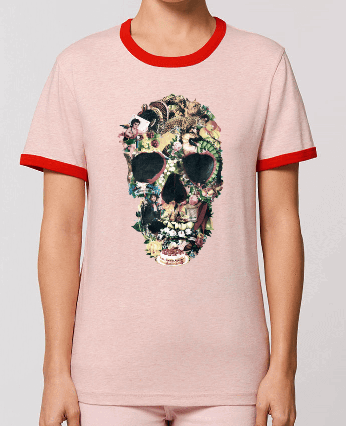 T-Shirt Contrasté Unisexe Stanley RINGER Vintage Skull por ali_gulec