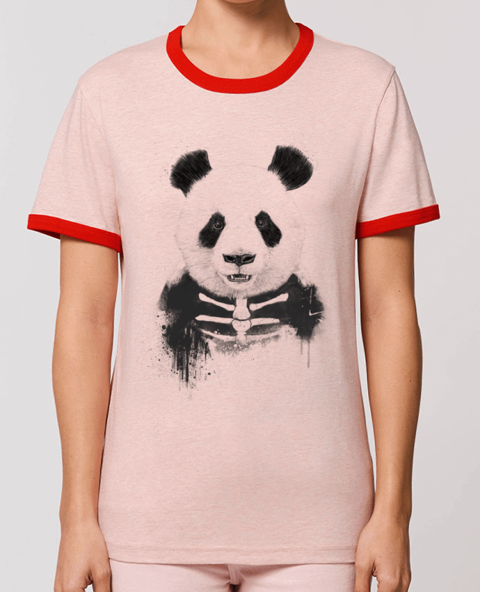 T-Shirt Contrasté Unisexe Stanley RINGER Zombie Panda por Balàzs Solti