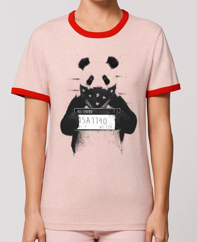 T-Shirt Contrasté Unisexe Stanley RINGER Bad panda por Balàzs Solti