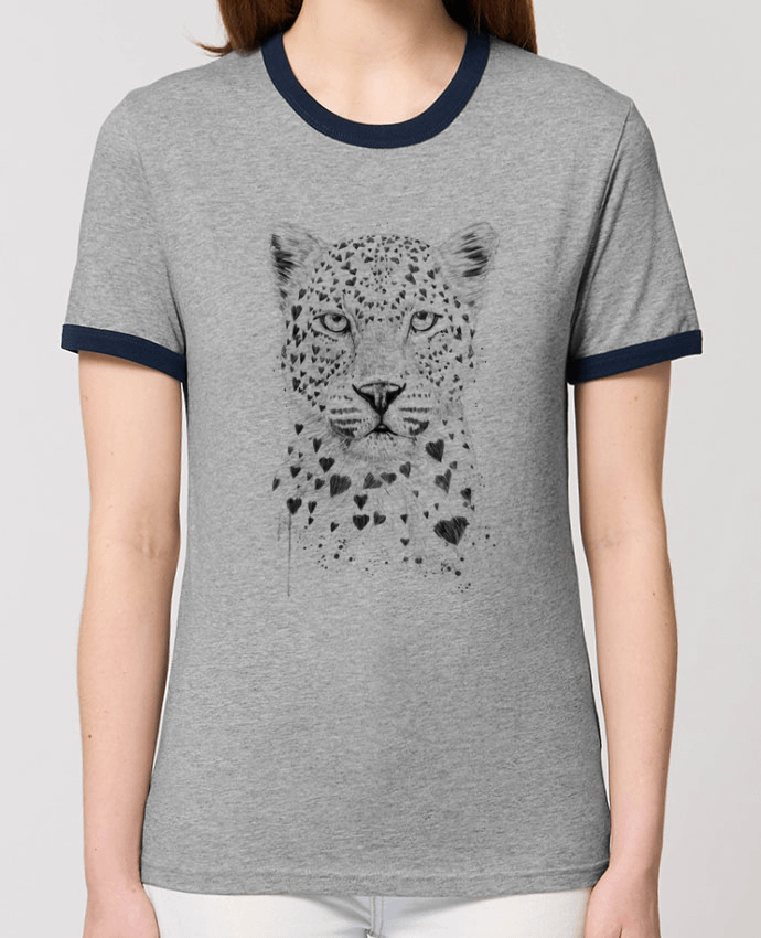 T-Shirt Contrasté Unisexe Stanley RINGER lovely_leopord por Balàzs Solti