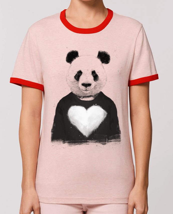 T-Shirt Contrasté Unisexe Stanley RINGER lovely_panda by Balàzs Solti