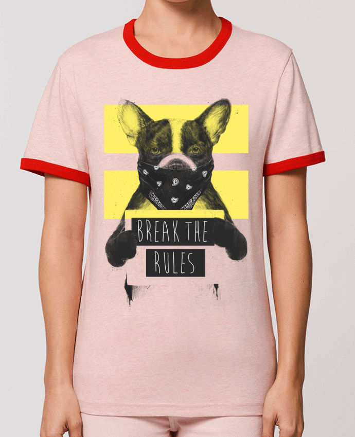 T-Shirt Contrasté Unisexe Stanley RINGER rebel_dog_yellow by Balàzs Solti
