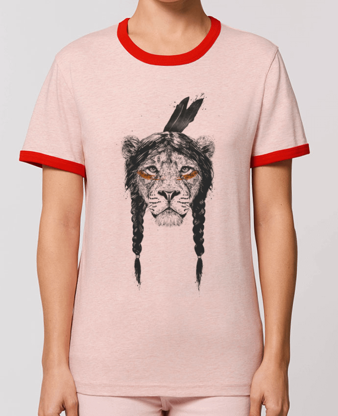 T-Shirt Contrasté Unisexe Stanley RINGER warrior_lion por Balàzs Solti