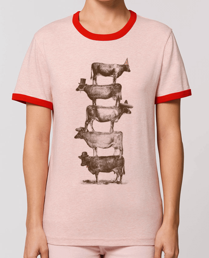 T-Shirt Contrasté Unisexe Stanley RINGER Cow Cow Nuts por Florent Bodart