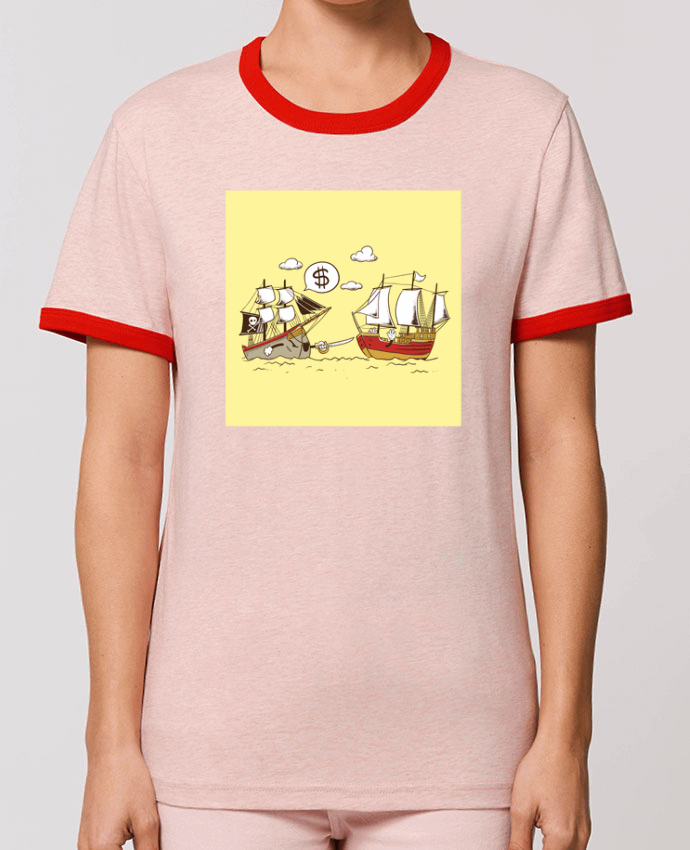 T-Shirt Contrasté Unisexe Stanley RINGER Pirate por flyingmouse365