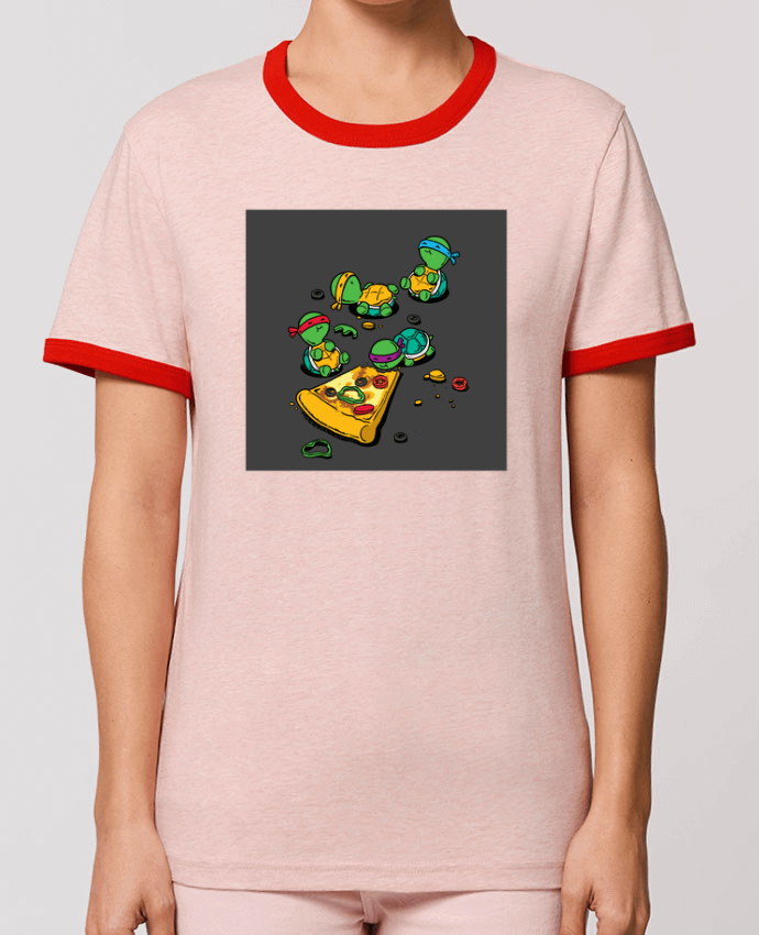 T-Shirt Contrasté Unisexe Stanley RINGER Pizza lover por flyingmouse365