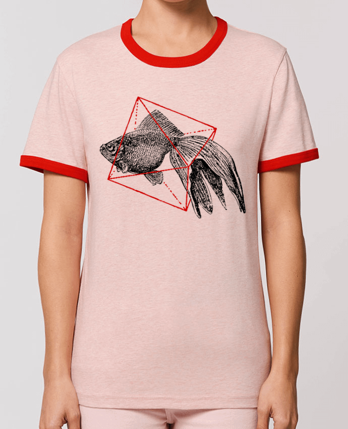 T-Shirt Contrasté Unisexe Stanley RINGER Fish in geometrics II by Florent Bodart