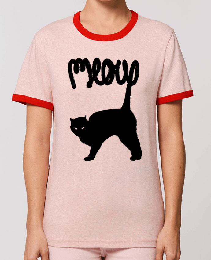 T-Shirt Contrasté Unisexe Stanley RINGER Meow por Florent Bodart