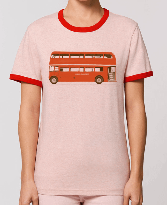 T-Shirt Contrasté Unisexe Stanley RINGER Red London Bus by Florent Bodart