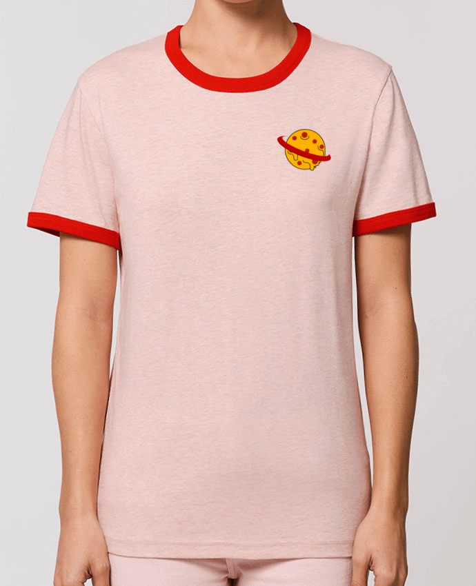 T-Shirt Contrasté Unisexe Stanley RINGER Planète Pizza by WBang