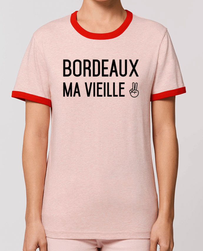 T-Shirt Contrasté Unisexe Stanley RINGER Bordeaux ma vieille by tunetoo