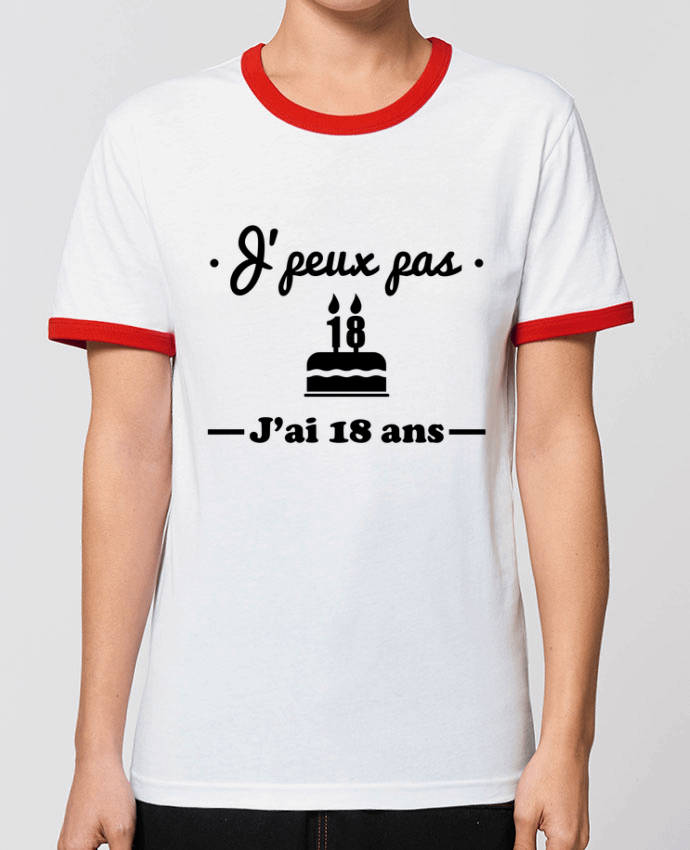 T Shirt Contrast Unisexe Stanley RINGER J peux pas j ai 18 ans