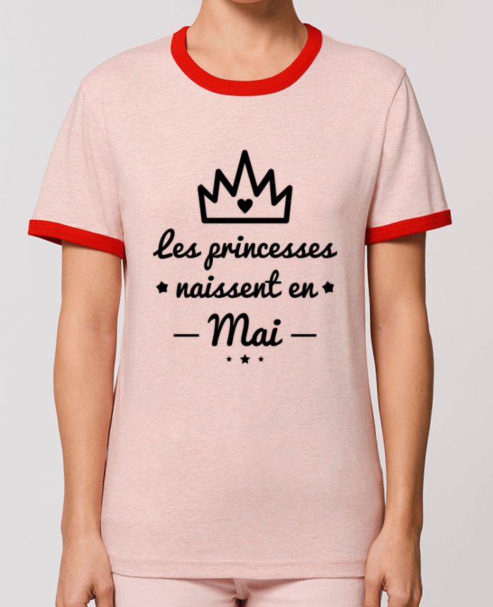 T-Shirt Contrasté Unisexe Stanley RINGER Les princesses naissent en mai, princesse, cadeau d'anniversaire por Benichan