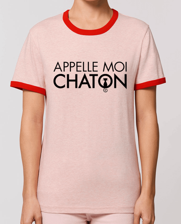 T-Shirt Contrasté Unisexe Stanley RINGER Appelle moi Chaton por Freeyourshirt.com