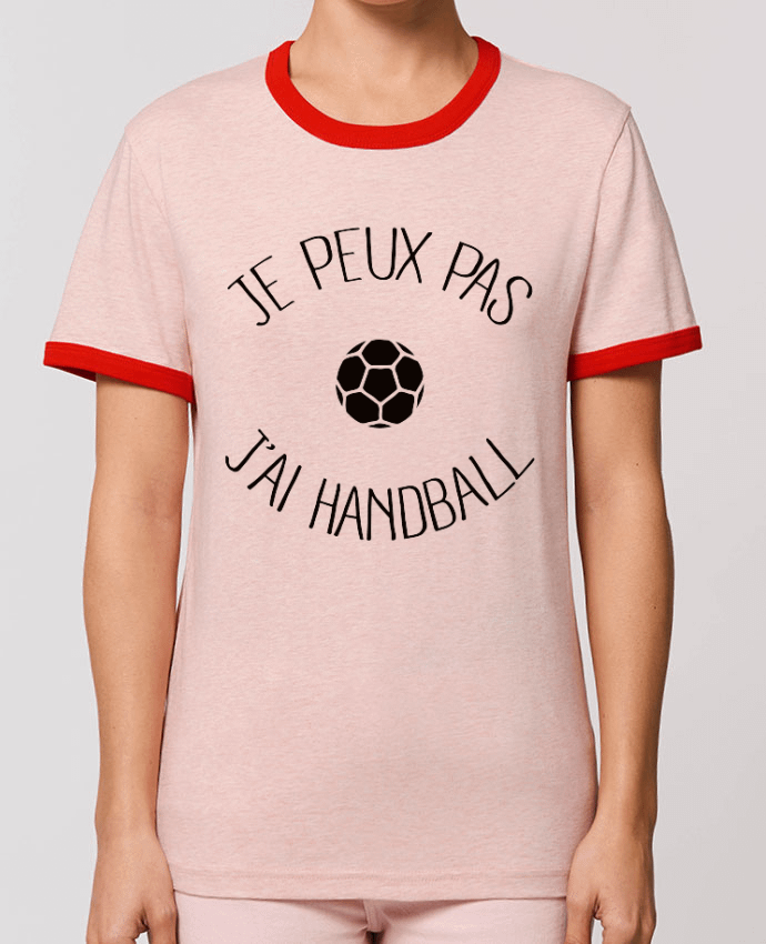 T-Shirt Contrasté Unisexe Stanley RINGER Je peux pas j'ai Handball por Freeyourshirt.com