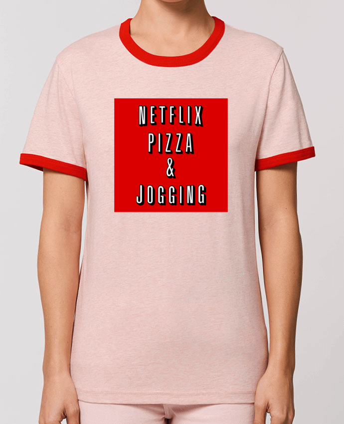 T-Shirt Contrasté Unisexe Stanley RINGER Netflix Pizza & Jogging by WBang