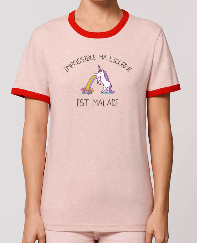 T-Shirt Contrasté Unisexe Stanley RINGER Impossible ma licorne est malade ! por tunetoo