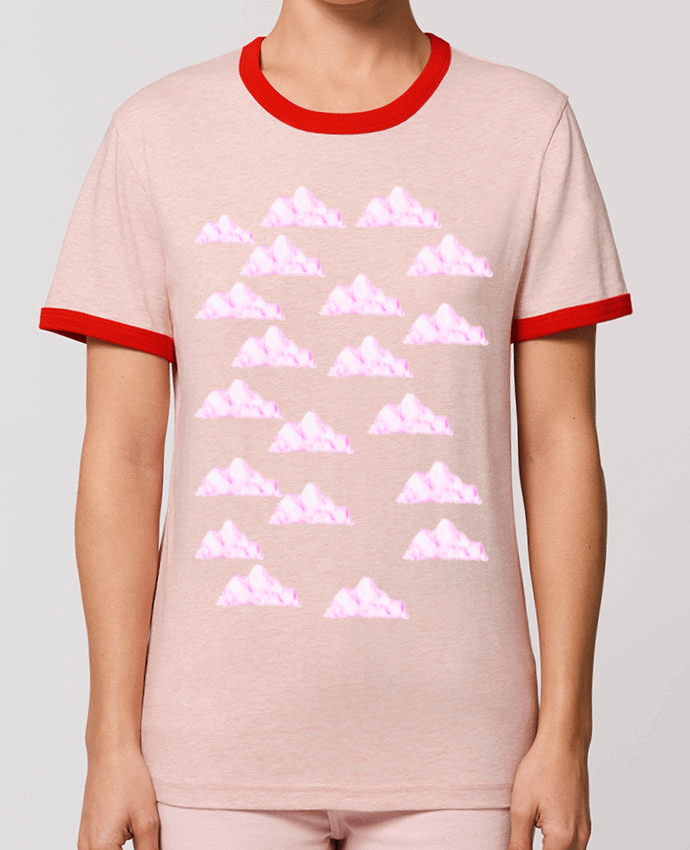 T-Shirt Contrasté Unisexe Stanley RINGER pink sky por Shooterz 