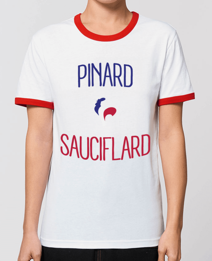 T-Shirt Contrasté Unisexe Stanley RINGER Pinard Sauciflard por Freeyourshirt.com