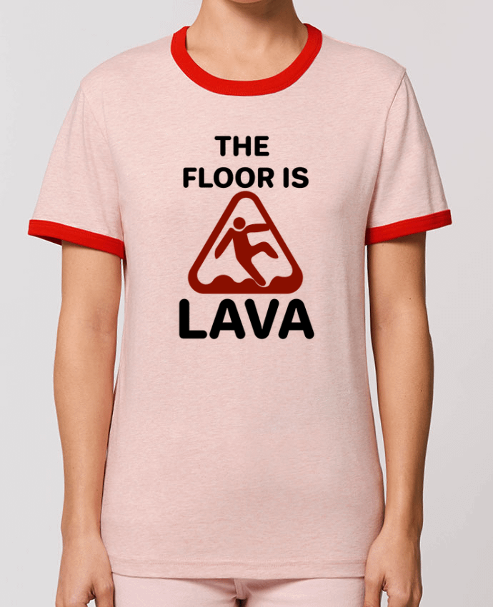 T-Shirt Contrasté Unisexe Stanley RINGER The floor is lava por tunetoo