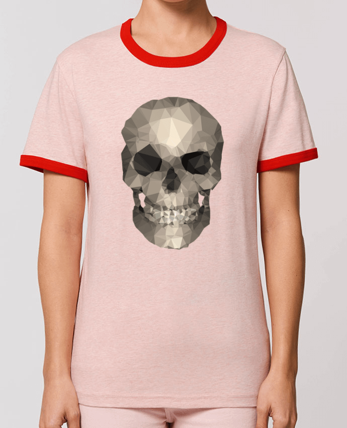 T-Shirt Contrasté Unisexe Stanley RINGER Polygons skull por justsayin