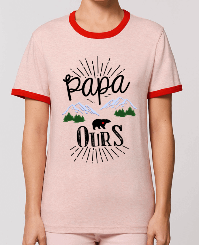 T-Shirt Contrasté Unisexe Stanley RINGER Papa Ours by 