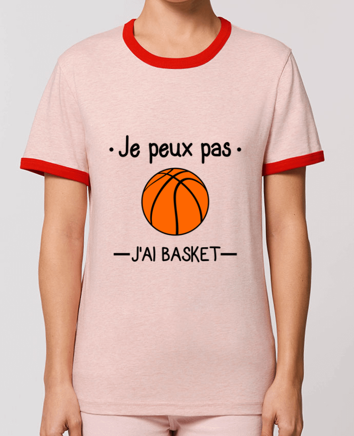 T-Shirt Contrasté Unisexe Stanley RINGER Je peux pas j'ai basket,basketball,basket-ball por Benichan