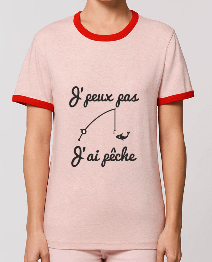 T-Shirt Contrasté Unisexe Stanley RINGER J'peux pas j'ai pêche,tee shirt pécheur,pêcheur by Benichan