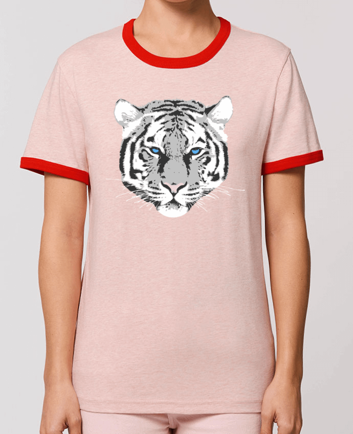 T-Shirt Contrasté Unisexe Stanley RINGER Tigre blanc por justsayin