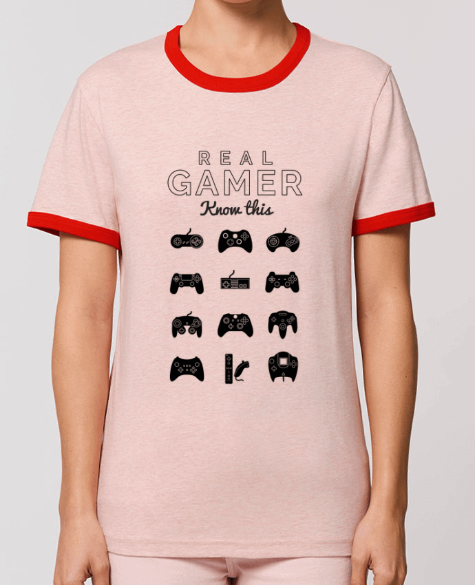 T-Shirt Contrasté Unisexe Stanley RINGER Real gamer jeux video by 