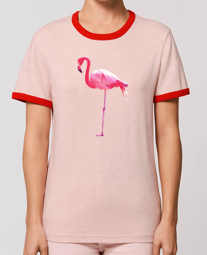 T-Shirt Contrasté Unisexe Stanley RINGER Flamant rose by justsayin
