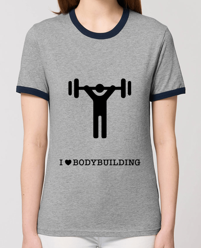 T-Shirt Contrasté Unisexe Stanley RINGER I love bodybuilding por will
