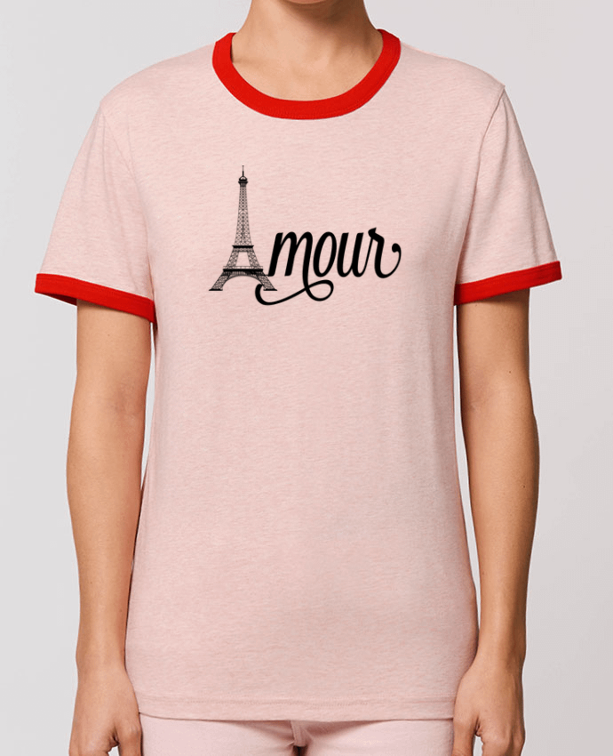 T-Shirt Contrasté Unisexe Stanley RINGER Amour Tour Eiffel - Paris by justsayin
