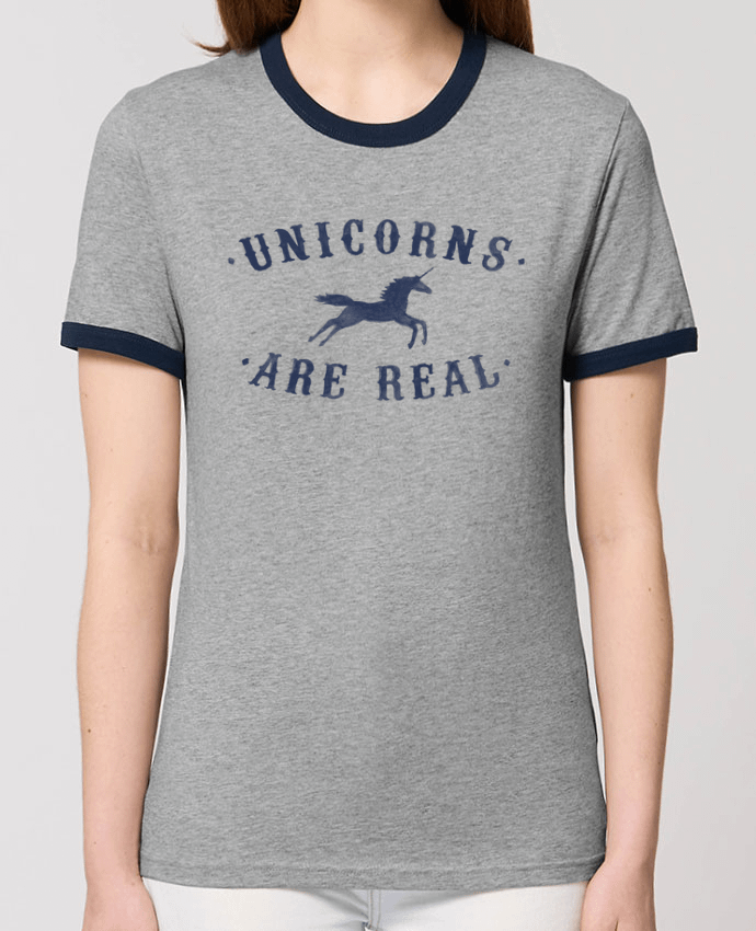 T-Shirt Contrasté Unisexe Stanley RINGER Unicorns are real por Florent Bodart