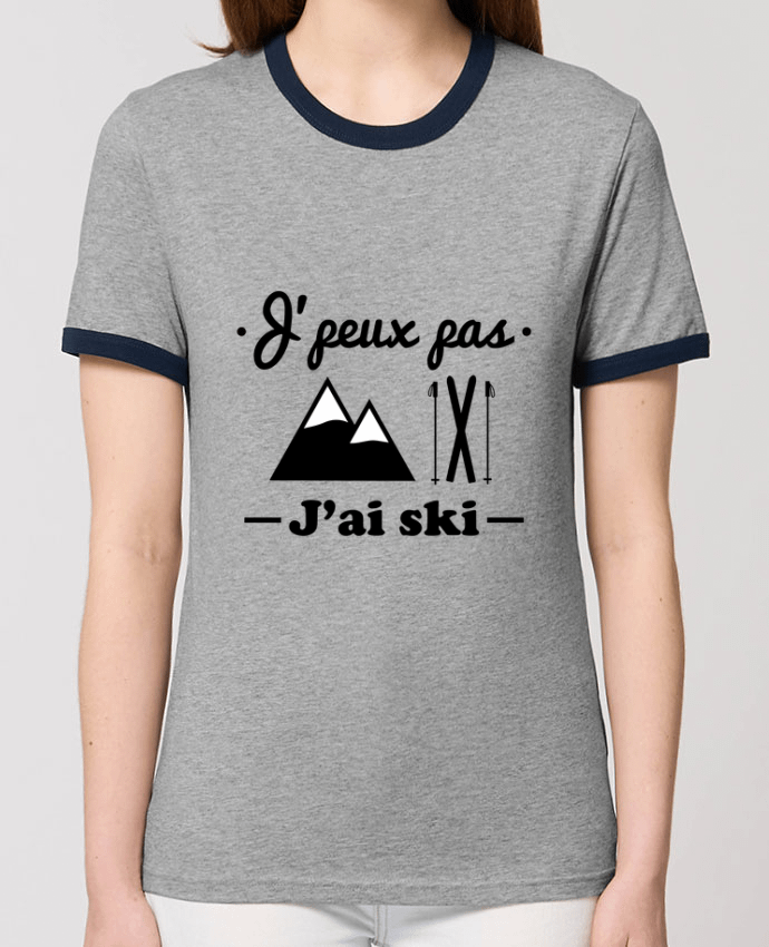 T-Shirt Contrasté Unisexe Stanley RINGER J'peux pas j'ai ski por Benichan