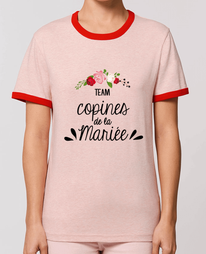 T-Shirt Contrasté Unisexe Stanley RINGER TEAM COPINES DE LA MARIEE por FRENCHUP-MAYO