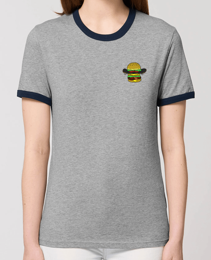 T-Shirt Contrasté Unisexe Stanley RINGER Skateburger por Salade