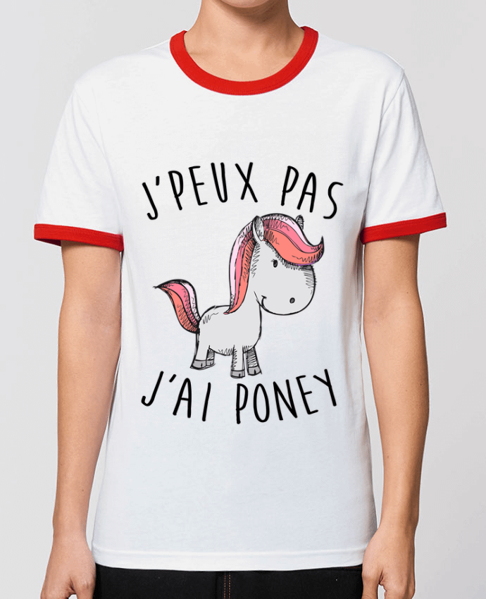 T-Shirt Contrasté Unisexe Stanley RINGER Je peux pas j'ai poney by FRENCHUP-MAYO