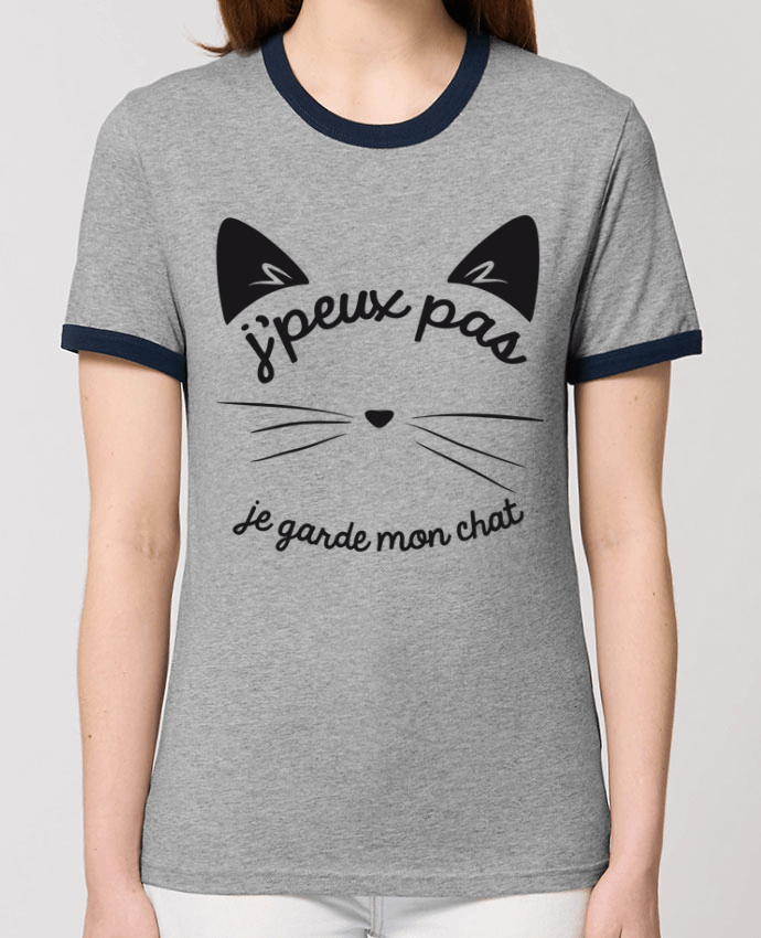 T-shirt Je peux pas je garde mon chat par FRENCHUP-MAYO