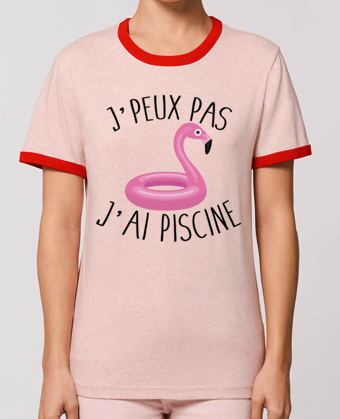 T-Shirt Contrasté Unisexe Stanley RINGER Je peux pas j'ai piscine by FRENCHUP-MAYO