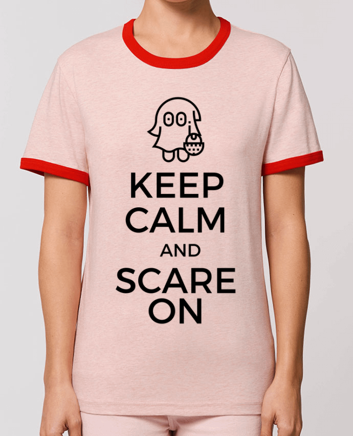 T-Shirt Contrasté Unisexe Stanley RINGER Keep Calm and Scare on little Ghost por tunetoo
