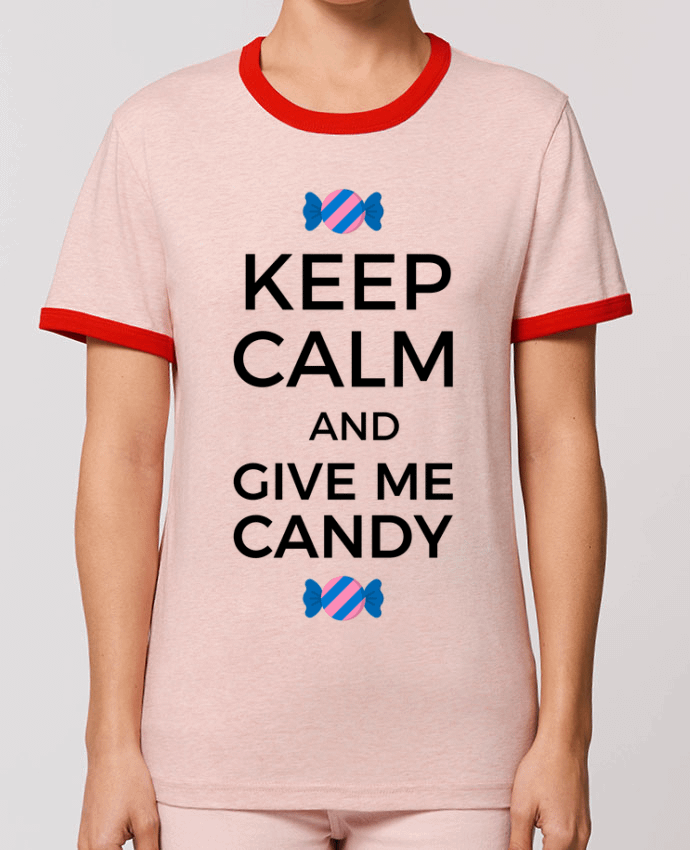 T-Shirt Contrasté Unisexe Stanley RINGER Keep Calm and give me candy by tunetoo