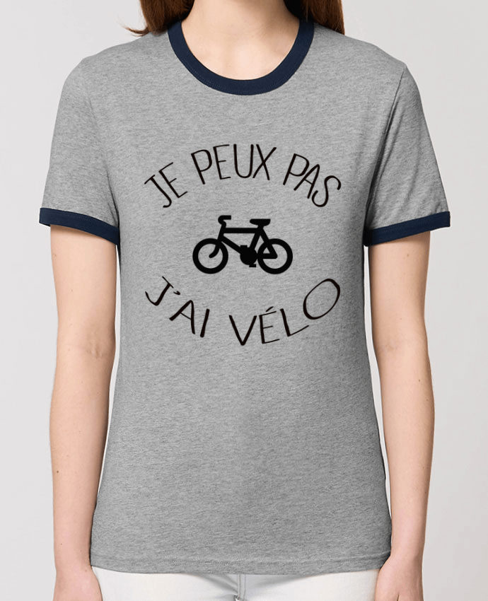 T-Shirt Contrasté Unisexe Stanley RINGER Je peux pas j'ai vélo by Freeyourshirt.com